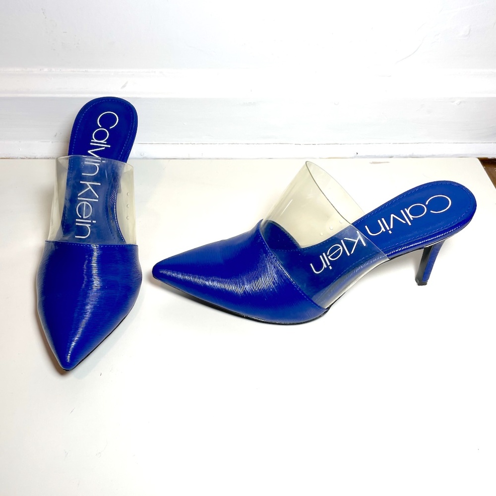 Calvin Klein Blue and Clear Mule size 8.5 - Gracie